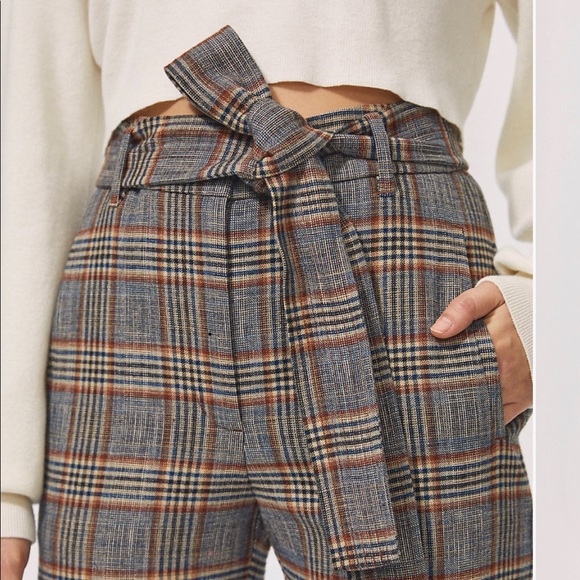 Aritzia tie front plaid pants - Picture 5 of 6